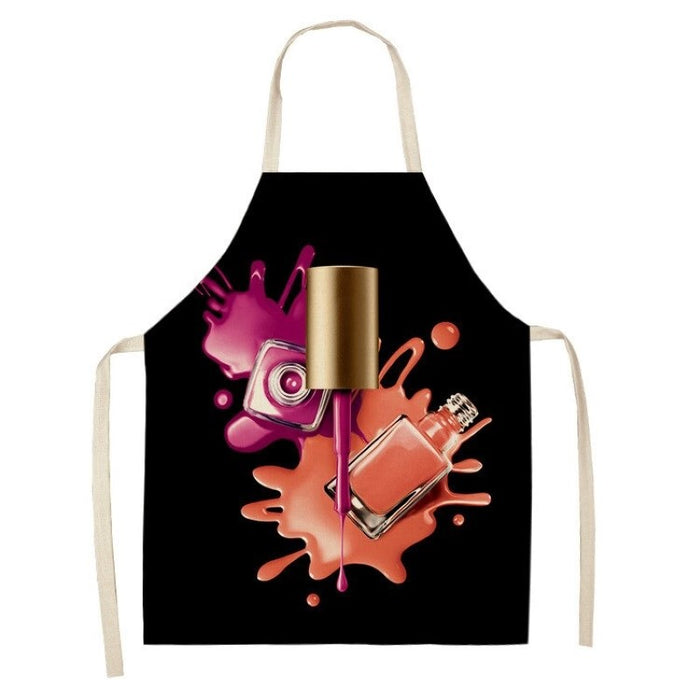 Perfume Lipstick Print Apron