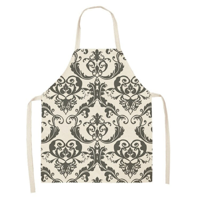 Geometric Print Linen Aprons