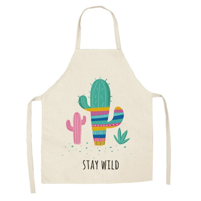 Chef Alpaca Kitchen Print Linen Apron