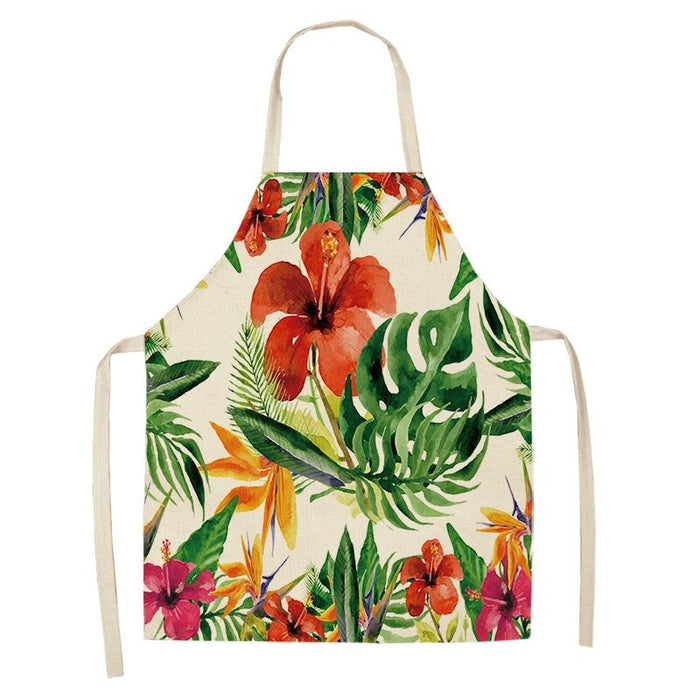 Flower Patterned Aprons For Cleaning