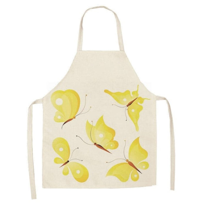 Butterfly Printed Sleeveless Cotton Linen Apron