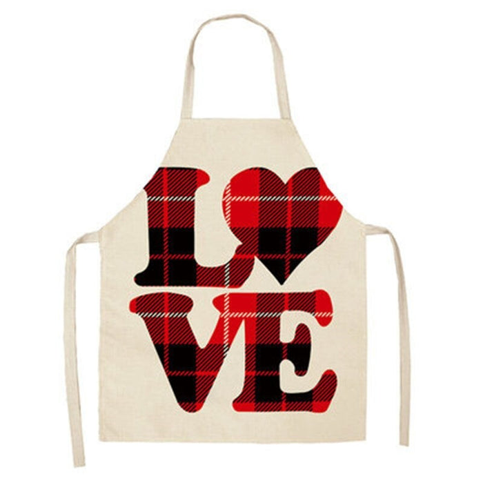 Christmas Sleeveless Printed Plaid Apron