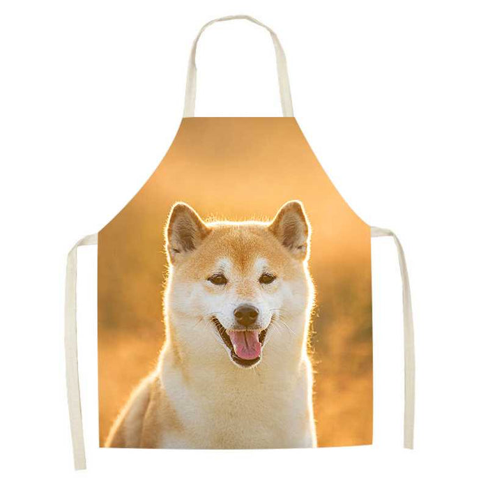 Dog Faces Print Apron