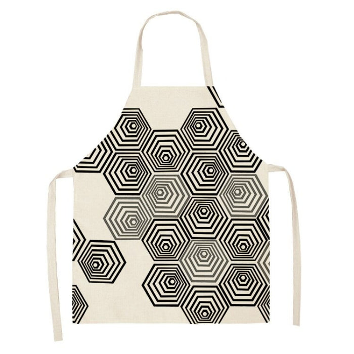 Geometric Print Linen Aprons