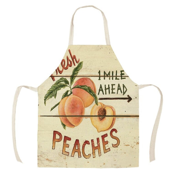 Fruit Strawberry Apple Peach Print Apron