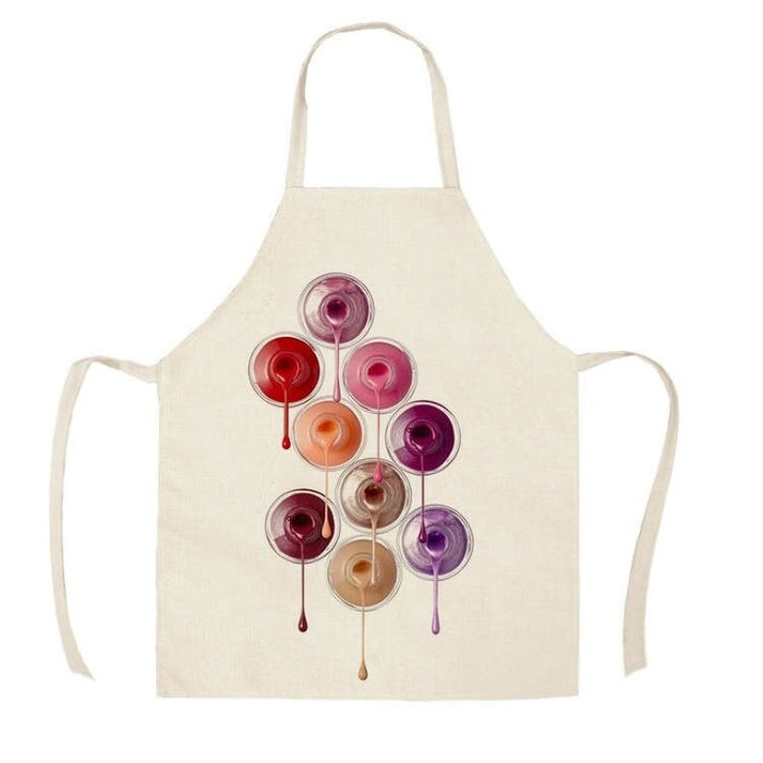 Colorful Nail Polish Print Sleeveless Apron