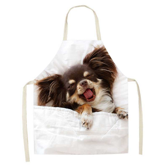 Dog Faces Print Apron