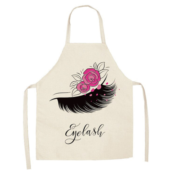 Cartoon Eyelashes Pattern Kitchen Apron