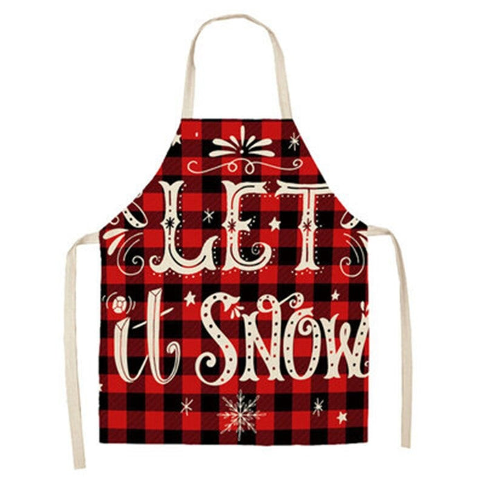 Christmas Sleeveless Printed Plaid Apron