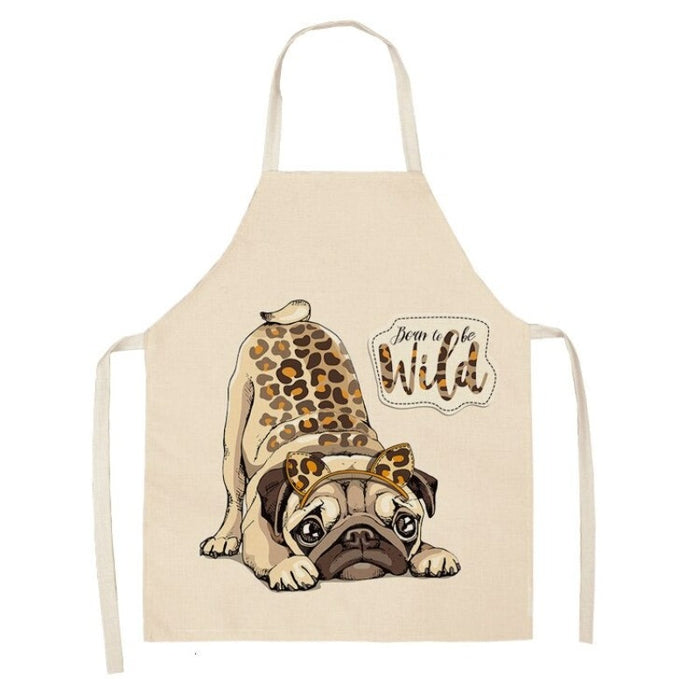 Pug Graphic Print Apron