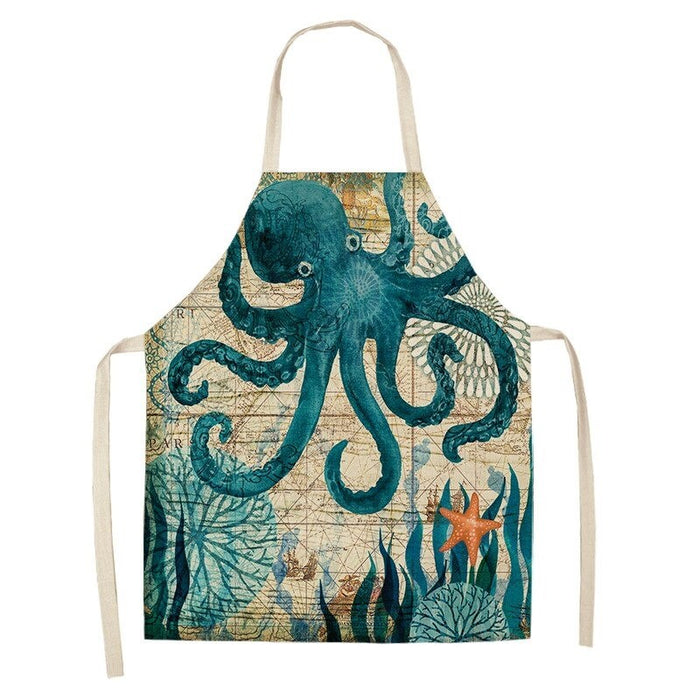 Turtle Fish Printed Kitchen Apron