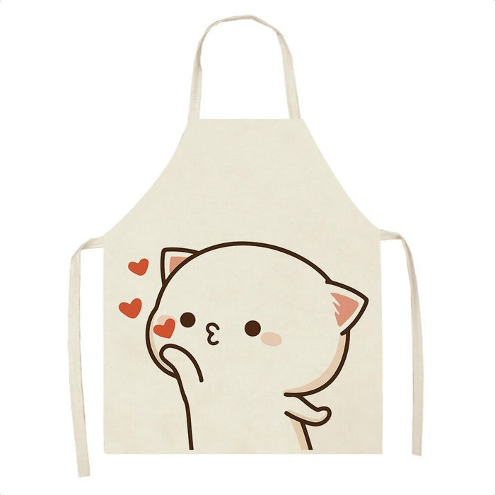 Kawaii Cat Print Kitchen Apron