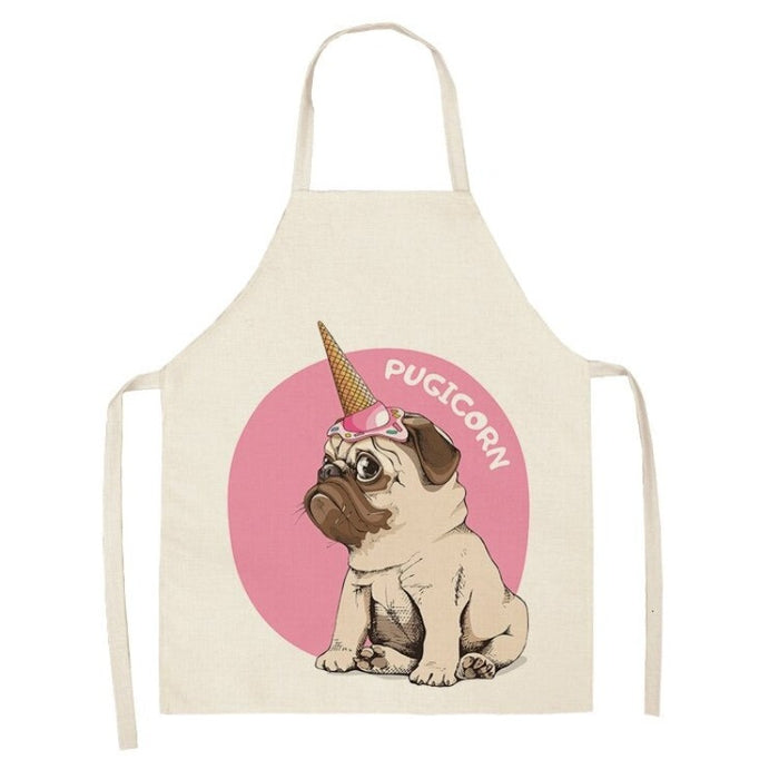 Pug Graphic Print Apron