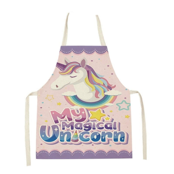 Unicorn Cartoon Flower Print Aprons