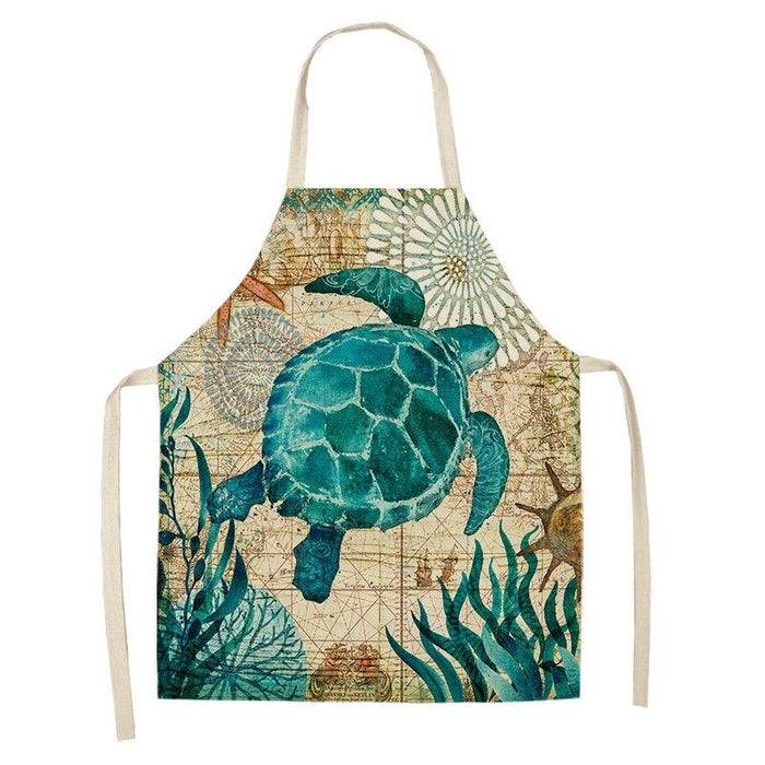 Turtle Fish Printed Kitchen Apron