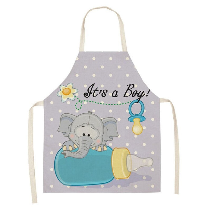 Baby Elephant Pattern Sleeveless Linen Apron