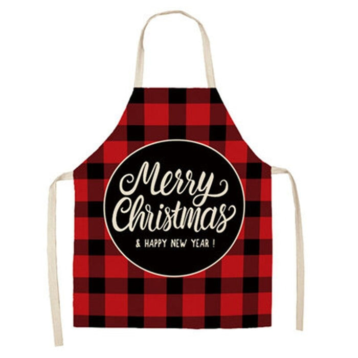 Christmas Sleeveless Printed Plaid Apron