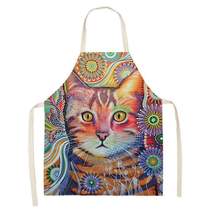 Full Printed Cats Sleeveless Aprons