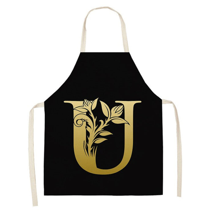 Letter Pattern Print Kitchen Apron