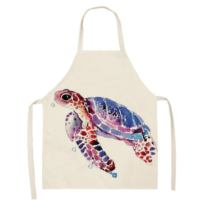 Turtle Fish Printed Kitchen Apron