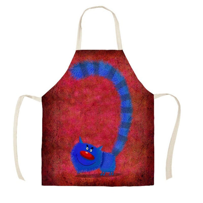 Printed Big Tail Cartoon Cats Aprons