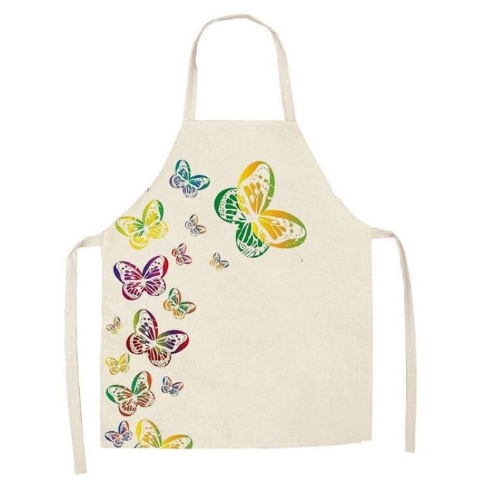 Butterfly Printed Sleeveless Cotton Linen Apron