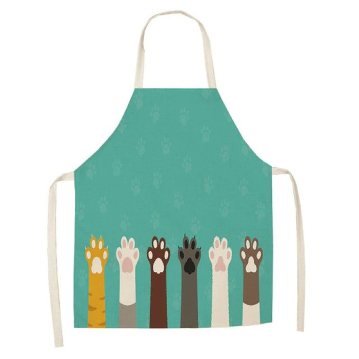 Cartoon Cat Cotton and Linen Apron