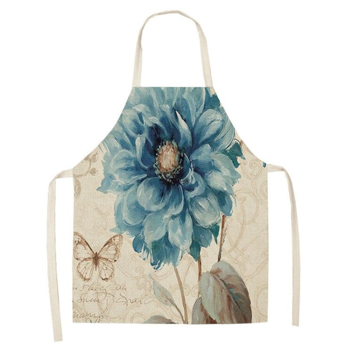 Printed Abstract Flowers Sleeveless Aprons