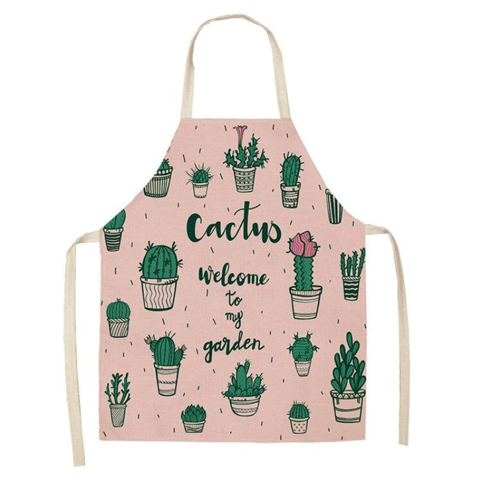 Floral Cactus Print Sleeveless Apron