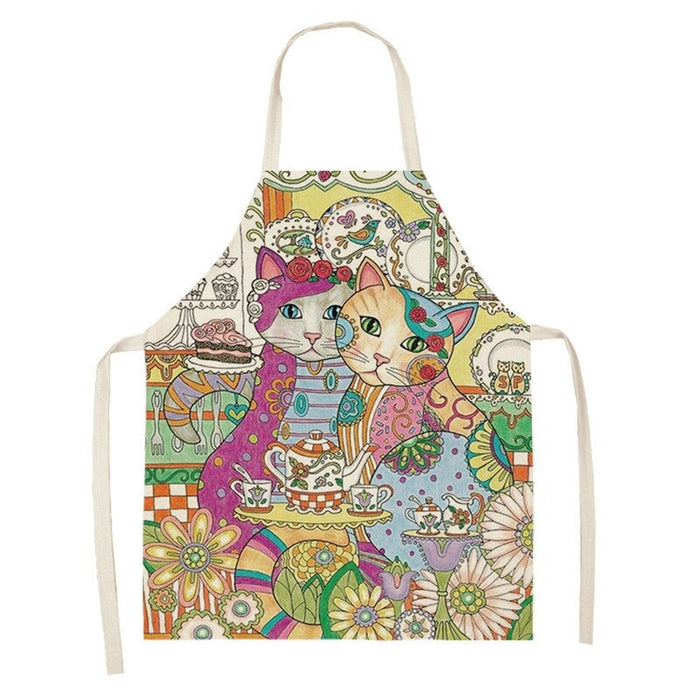 Full Printed Cats Sleeveless Aprons