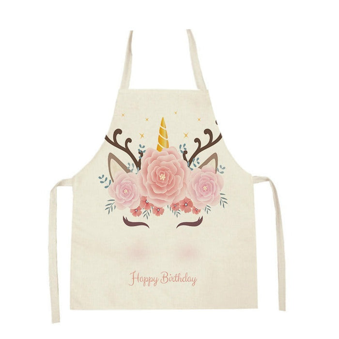 Unicorn Flower Print Apron