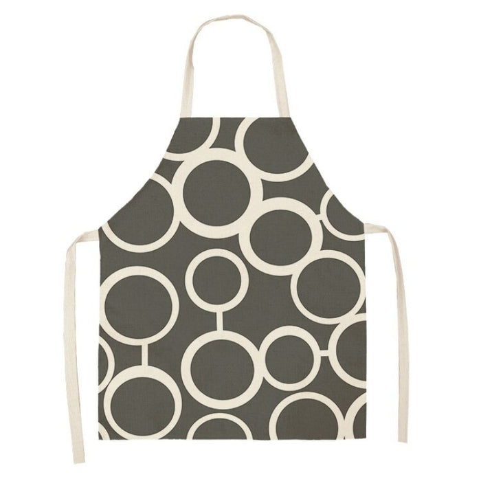 Geometric Print Linen Aprons