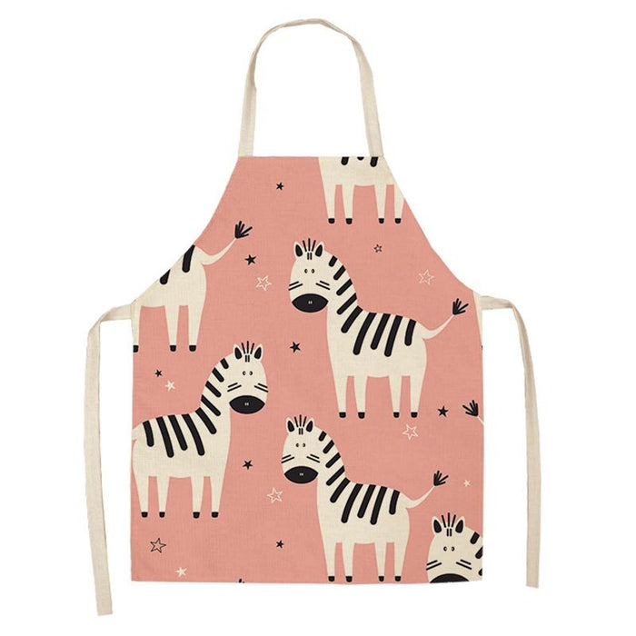 Cartoon Zebra Alpaca Pattern Apron