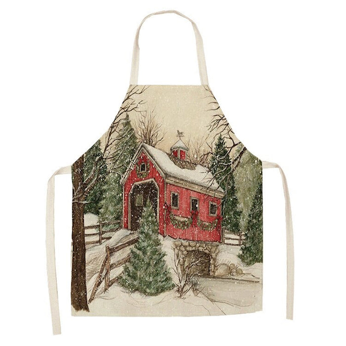 Artistic Christmas Print Kitchen Apron