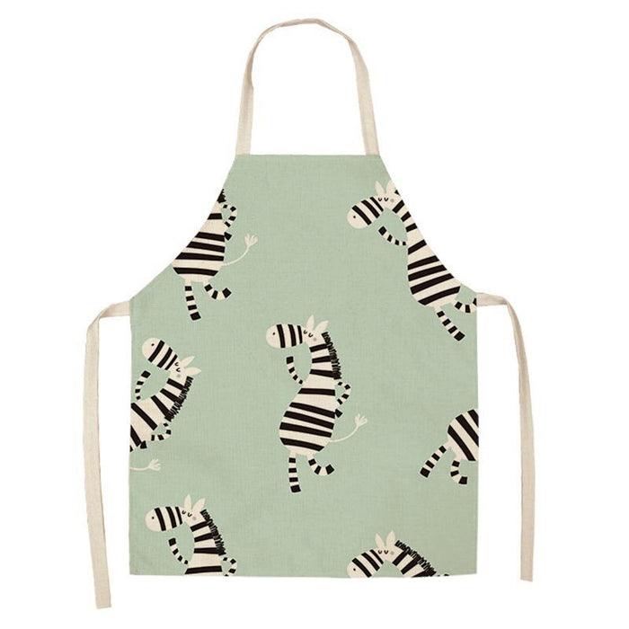 Cartoon Zebra Alpaca Pattern Apron