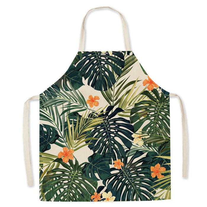 Plant Print Kitchen Apron