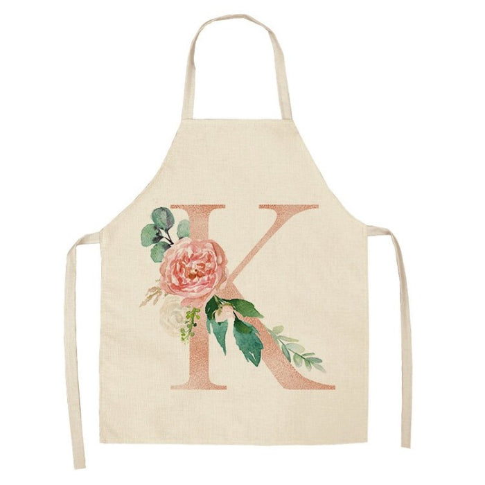 Pink Letter Flower Apron