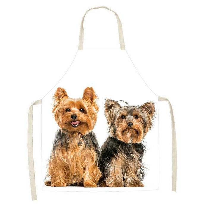 Dog Faces Print Apron