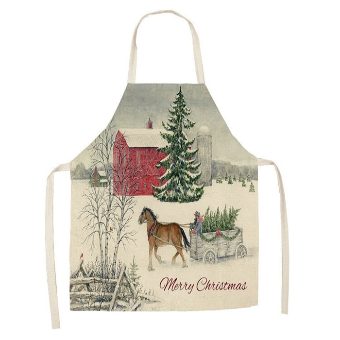 Artistic Christmas Print Kitchen Apron