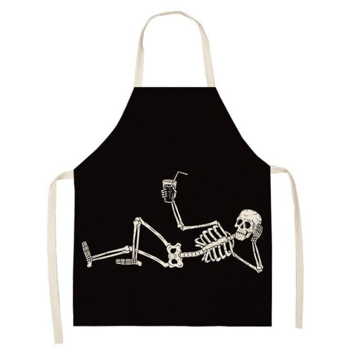 Funny Black And White Skull Series Apron