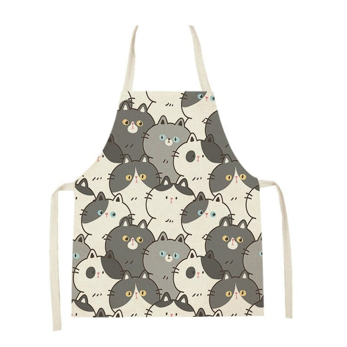 Cat Graphic Print Home Apron