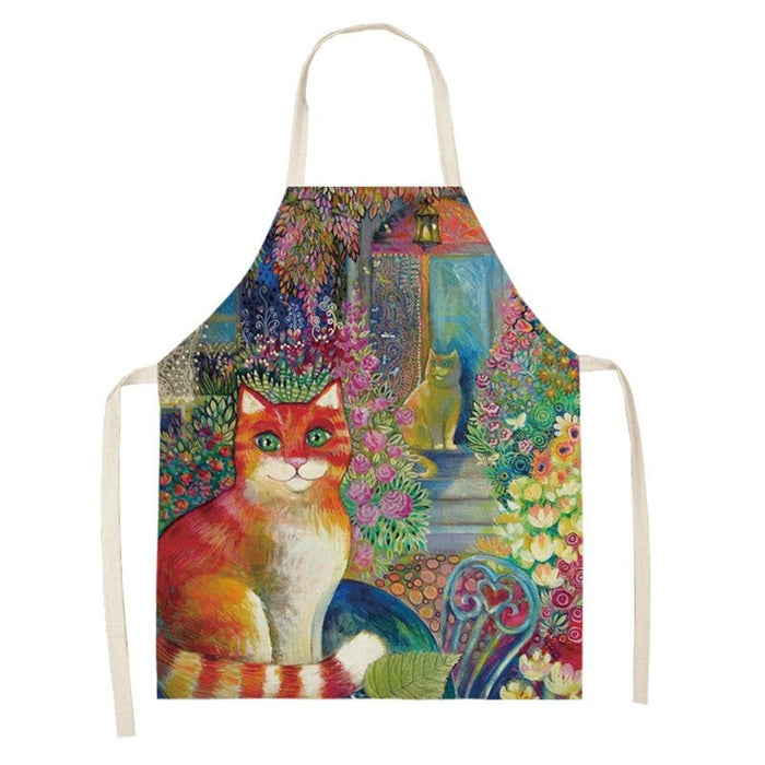 Full Printed Cats Sleeveless Aprons