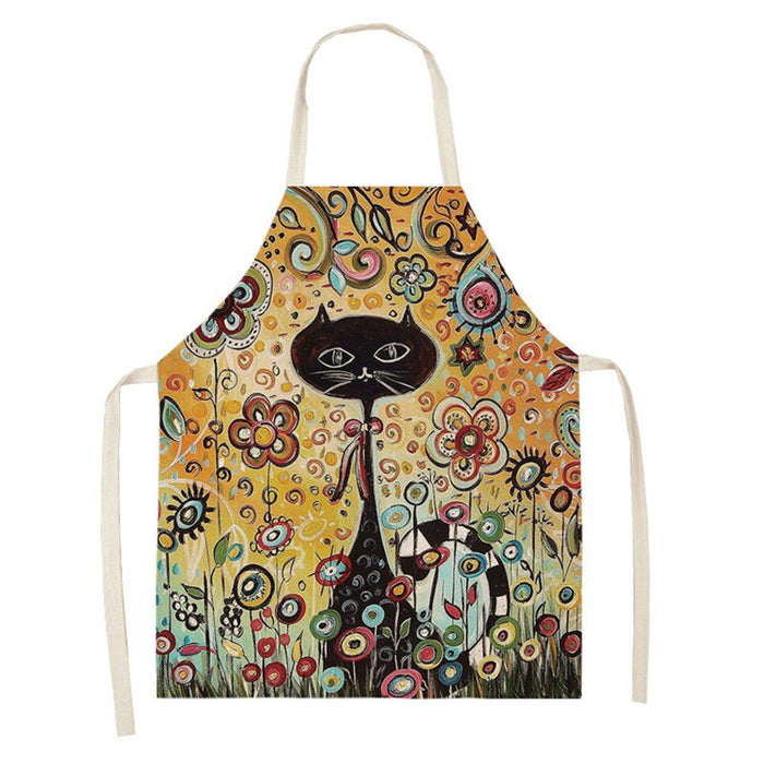 Cats Print Kitchen Apron