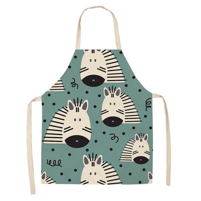 Cartoon Zebra Alpaca Pattern Apron