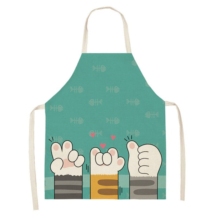 Cooking Cat Printed Sleeveless Apron