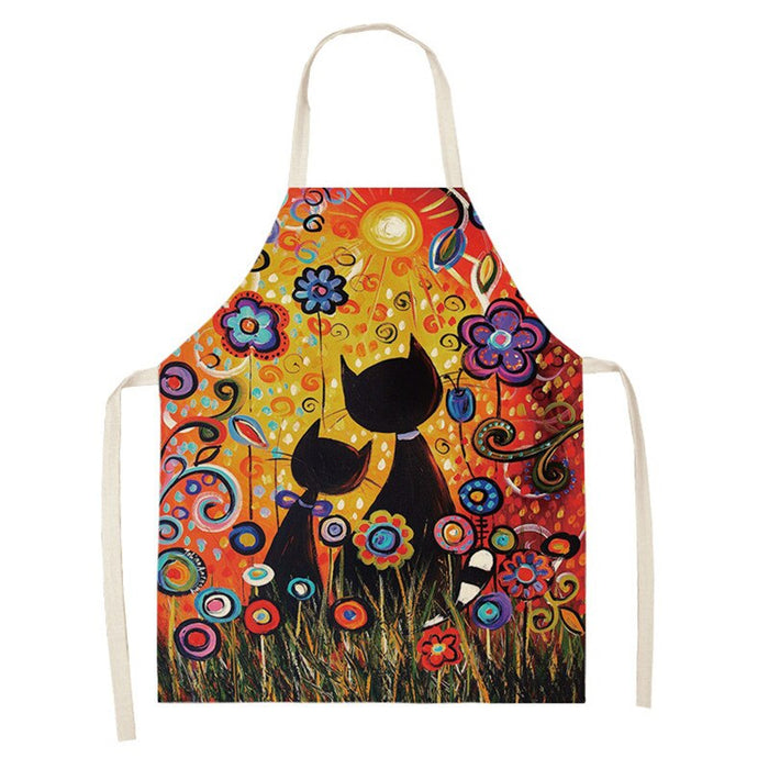 Cats Print Kitchen Apron