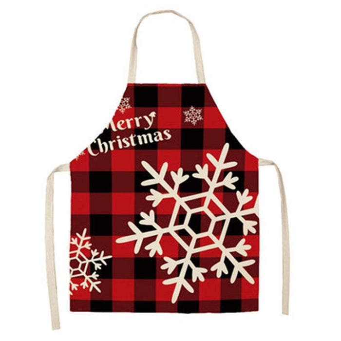 Christmas Sleeveless Printed Plaid Apron