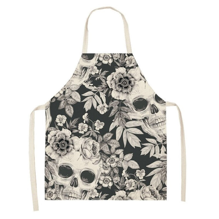 Skull Printed Cooking Apron