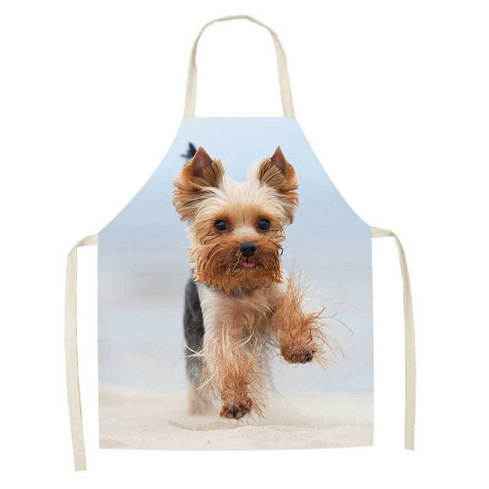 Dog Faces Print Apron