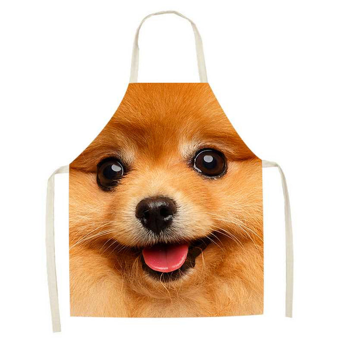 Dog Faces Print Apron